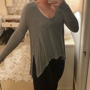 Free People Gray Waffle Thermal